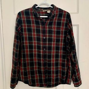 LL Bean Women’s Scotch Plaid Flannel Shirt, size Medium R